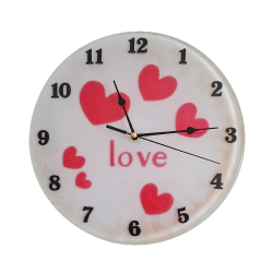 001. LOVE szív mintás epoxy falióra – Au Light & Clock