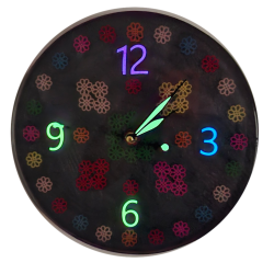 010. Gombvirág világító epoxy falióra – Au Light & Clock